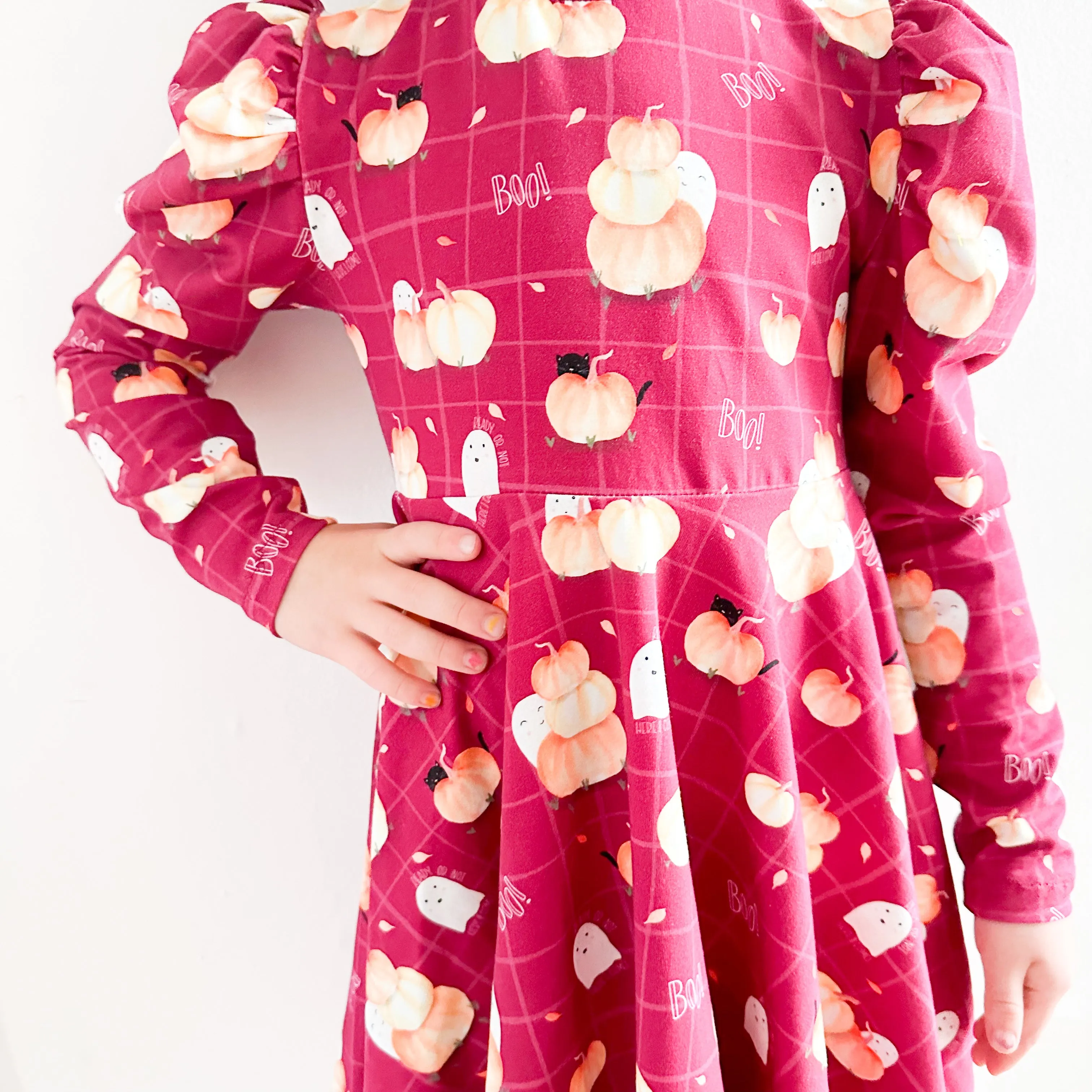 Kids Special Event Mock Neck Ruched Sleeve Dress