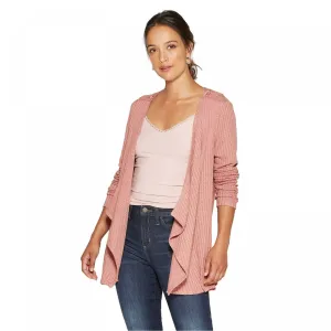 Knox Rose Women's Long Sleeve Open Front Crochet Backing Cardigan Jacket