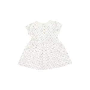 Korango Cotton Stretch Spot Dress - White & Navy