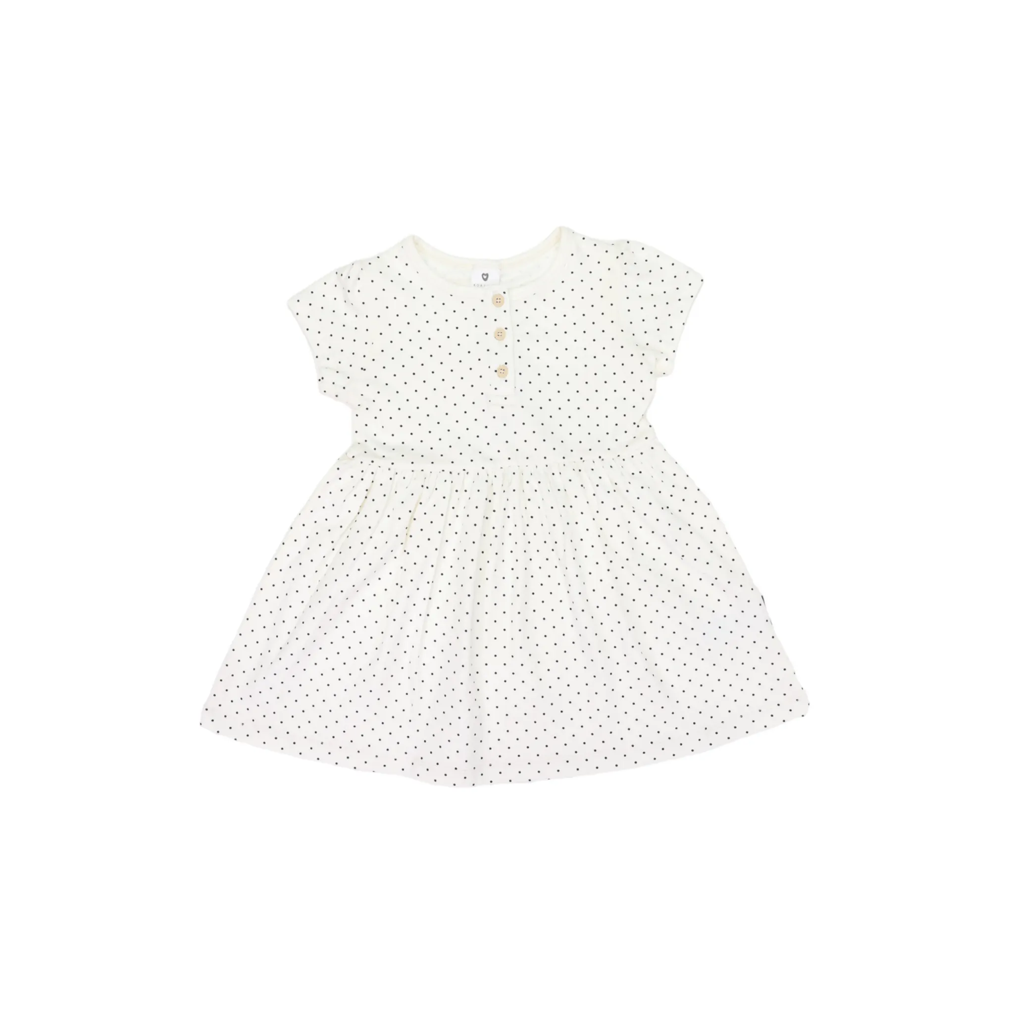 Korango Cotton Stretch Spot Dress - White & Navy