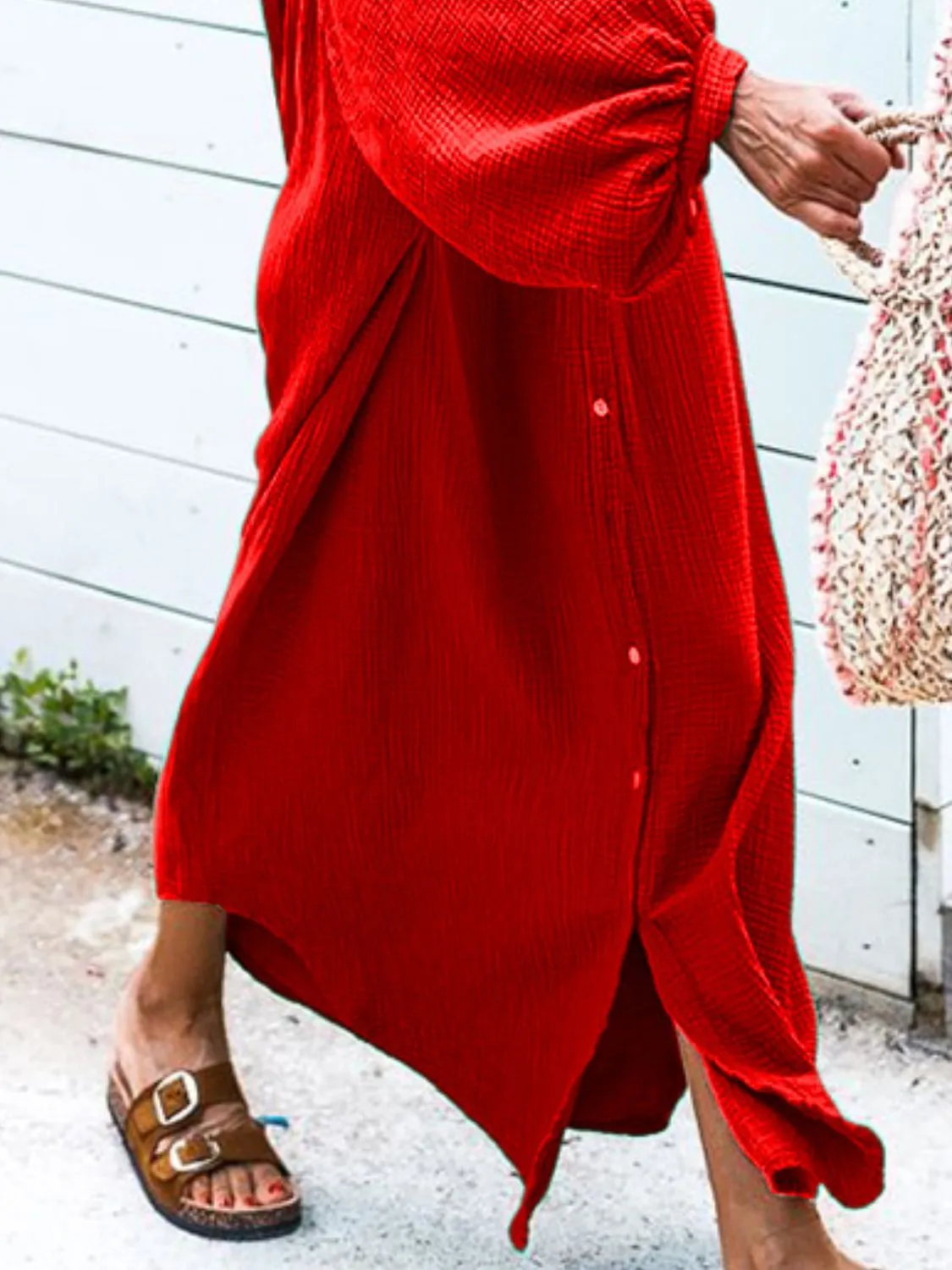Lainey Button Down Long Sleeve Maxi Shirt Dress