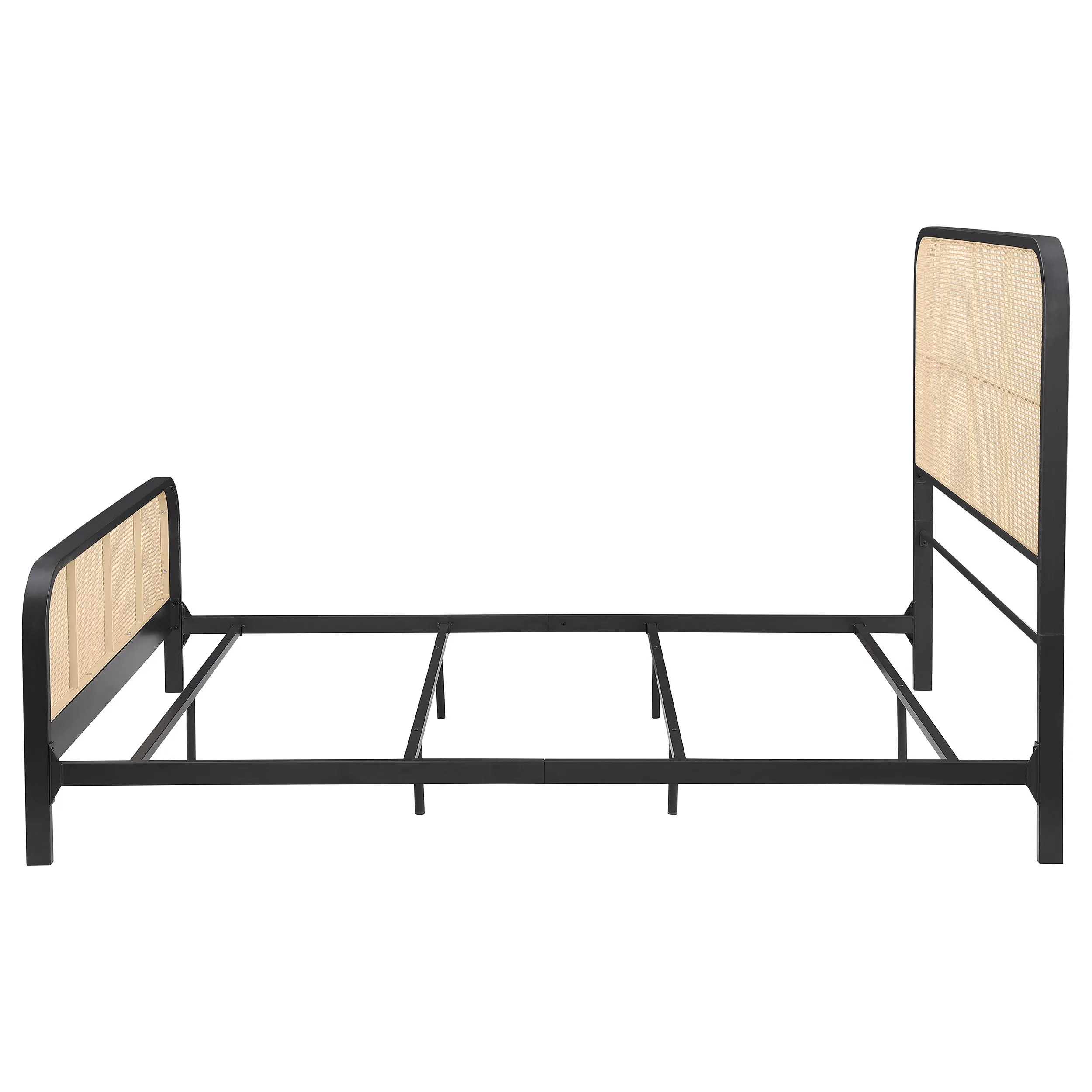 Lanewood Open Cane Webbing Metal Queen Bed Black
