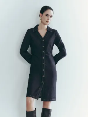 Lapel Denim Dresses