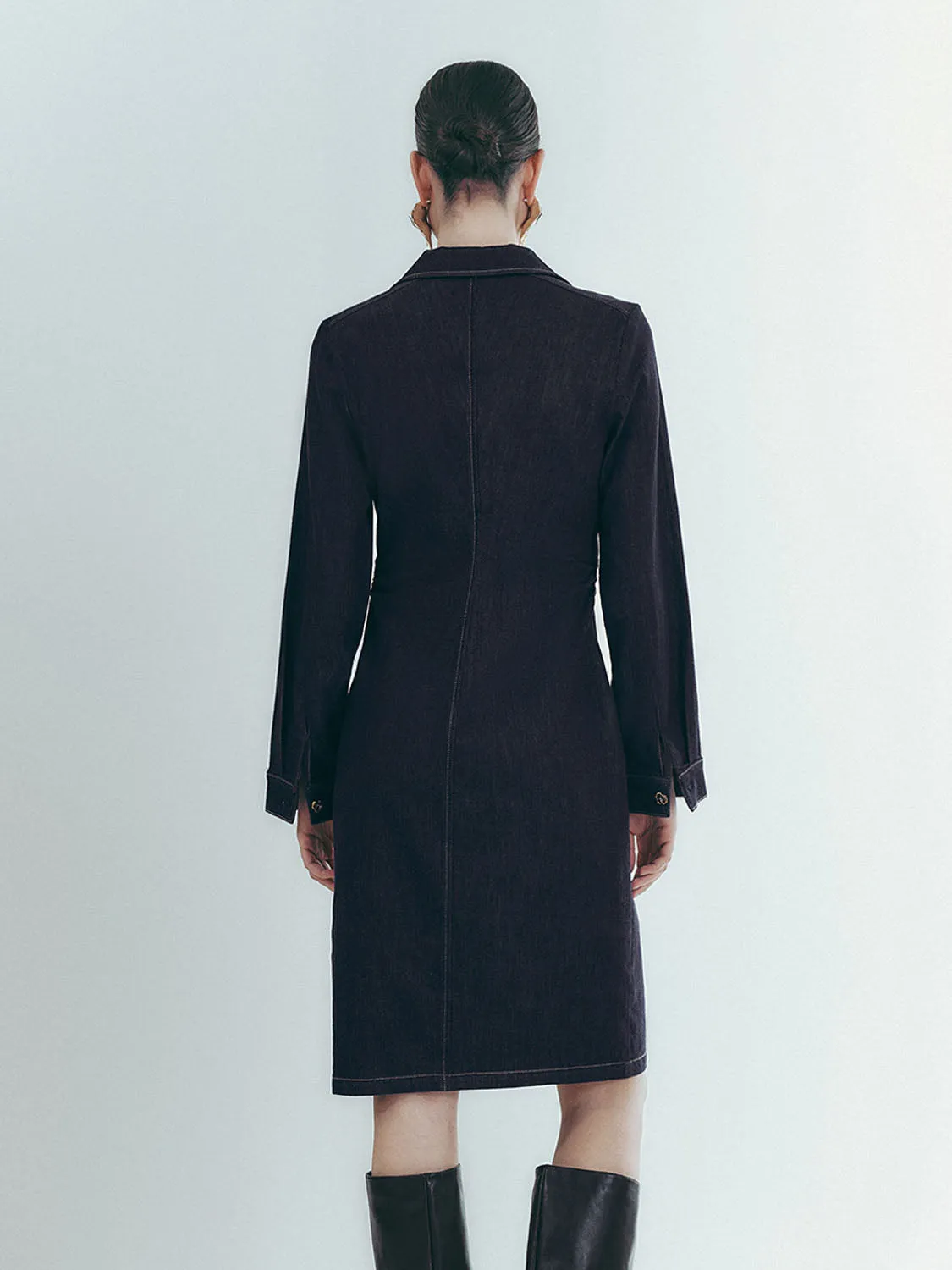 Lapel Denim Dresses