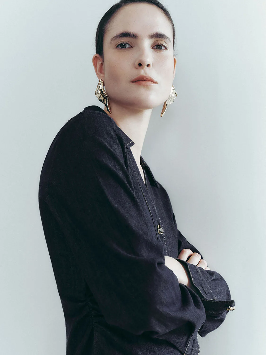 Lapel Denim Dresses