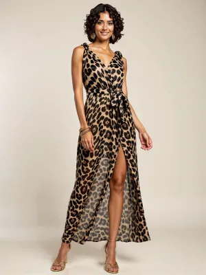 Leopard Sleeveless Maxi Dress