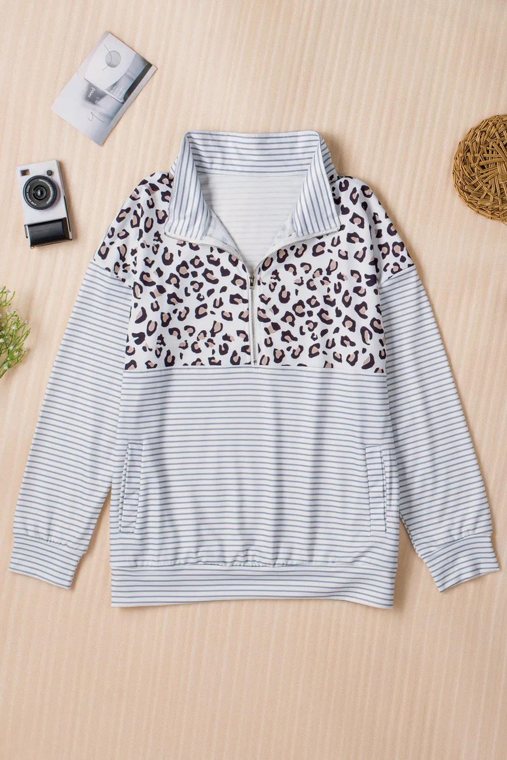 Leopard Striped Sweatshirt