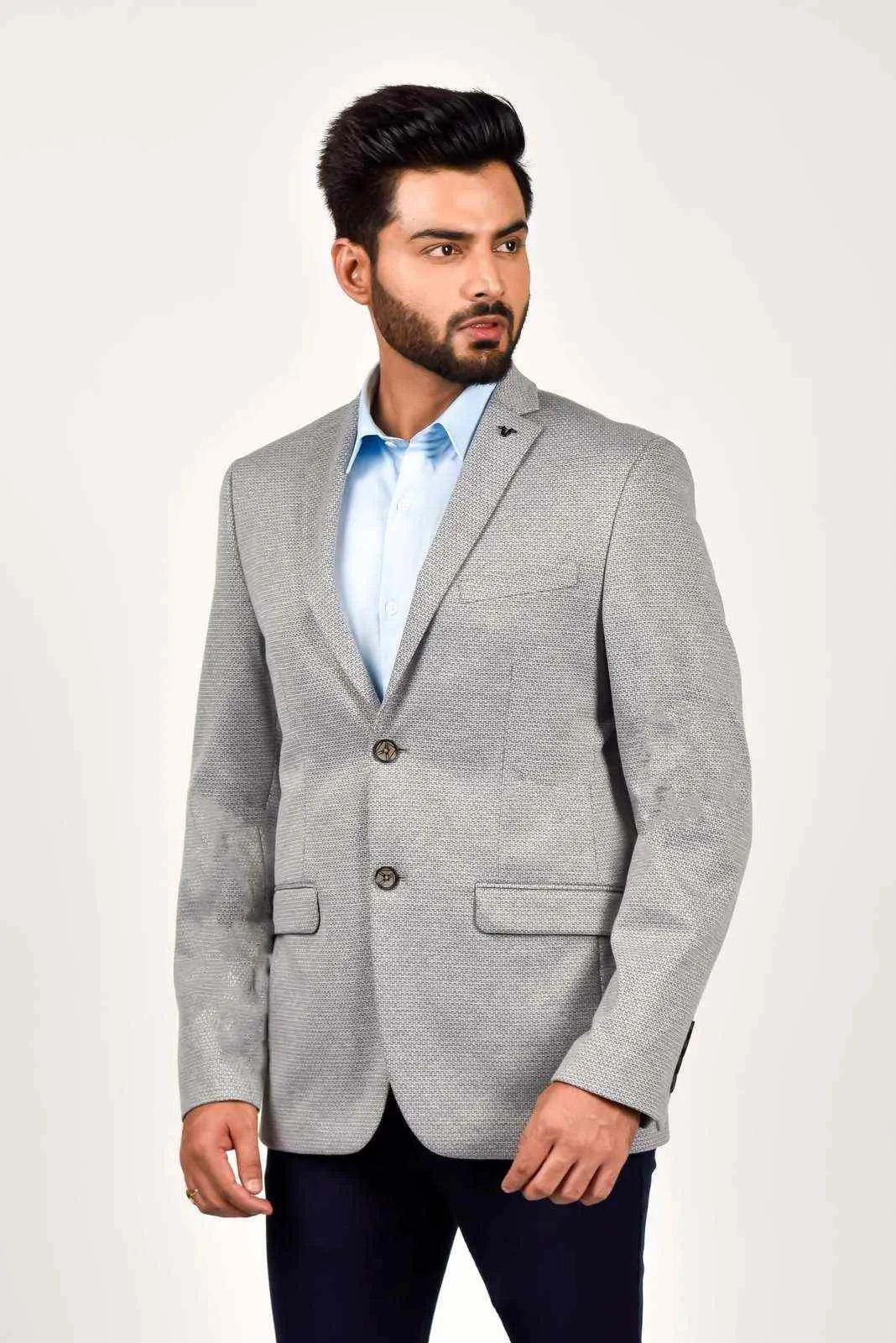 Light Grey Woven Blazer
