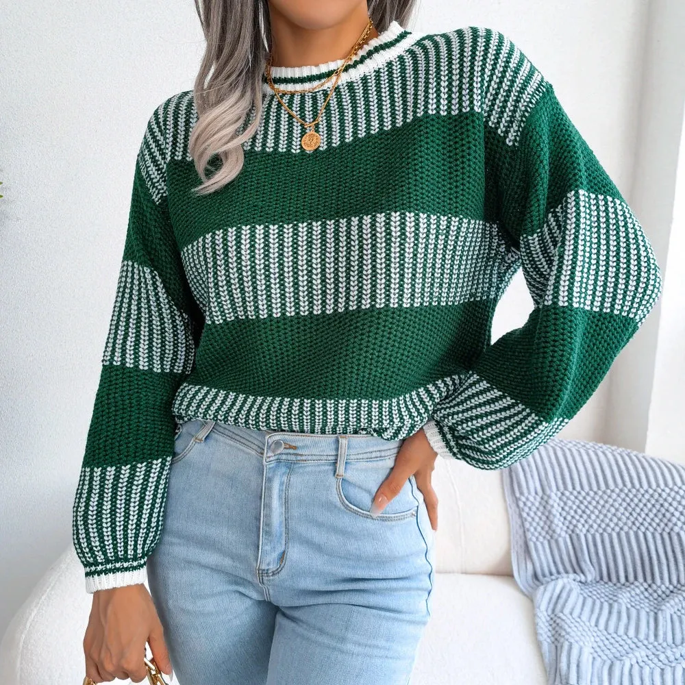 Lila Striped Knitted Pullover