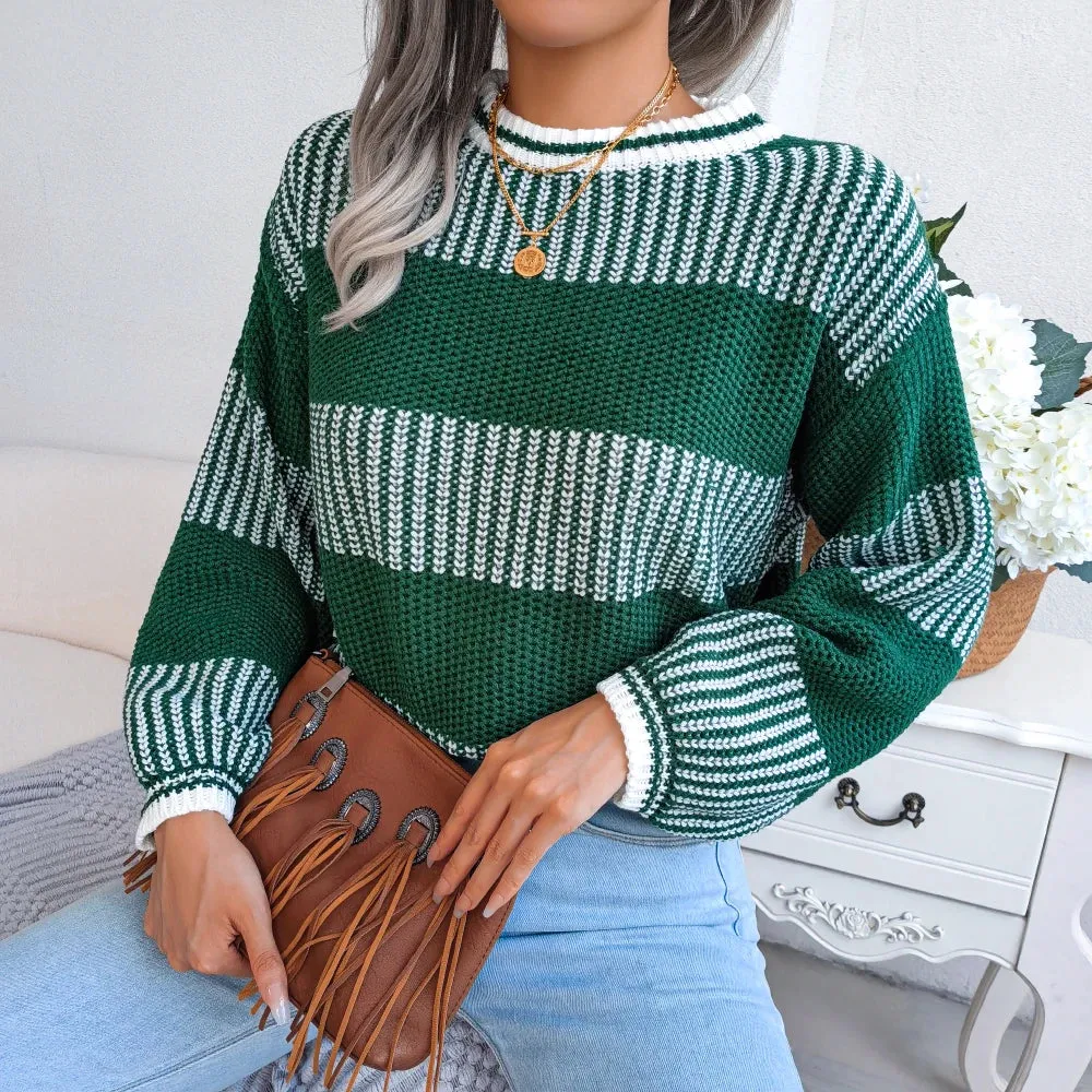Lila Striped Knitted Pullover