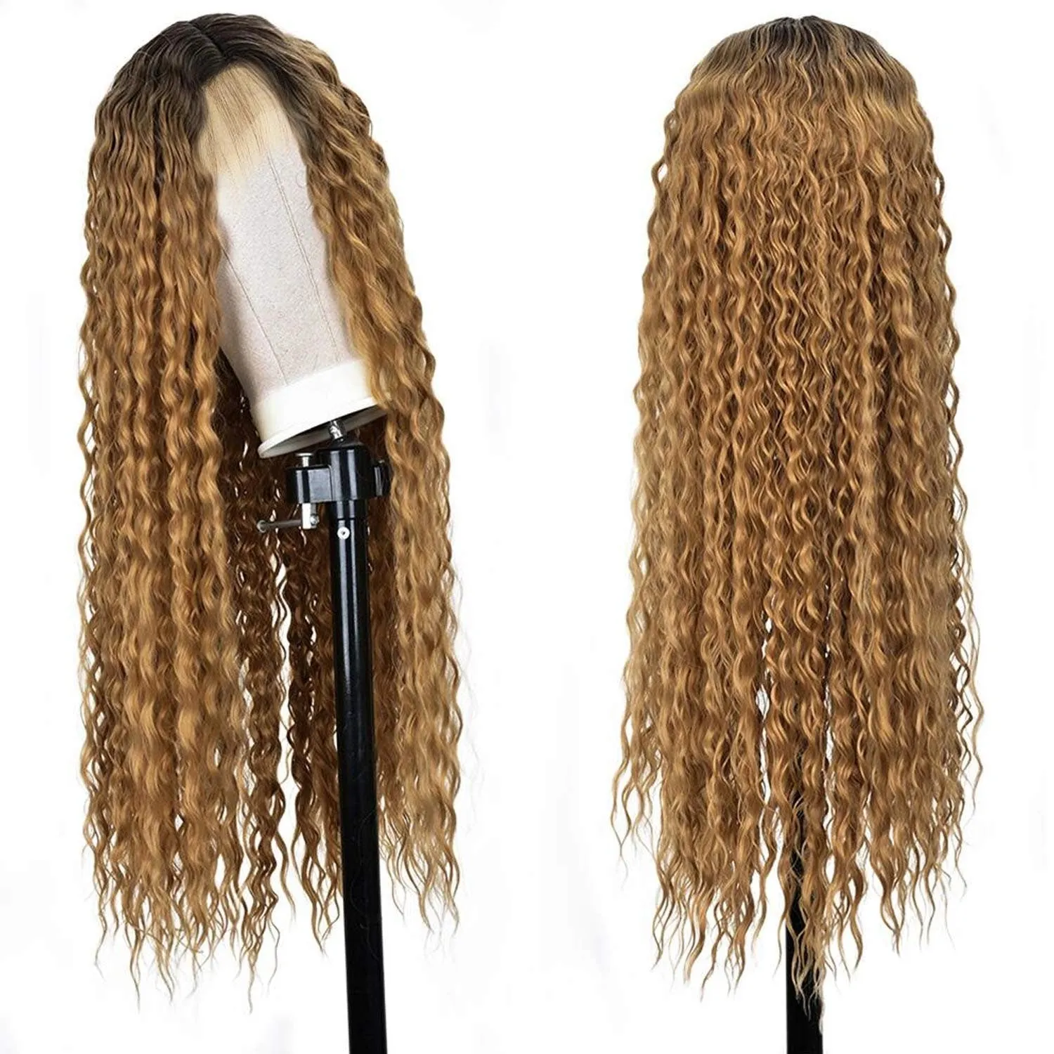 Long Brown Ombre 30" /- | Lace Front Wig with Baby Hair | Trendy Wig | Synthetic Top Quality Heat Resistant Fiber | Human Hair Feel