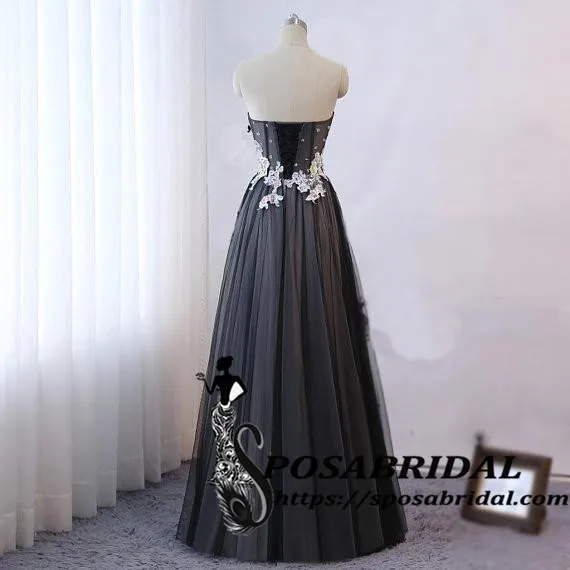 Long Sweetheart A-line Lace Up Back Bridesmaid Dresses, Elegant Prom Dresses, ,WG322