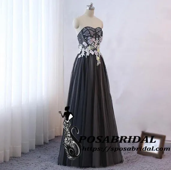Long Sweetheart A-line Lace Up Back Bridesmaid Dresses, Elegant Prom Dresses, ,WG322