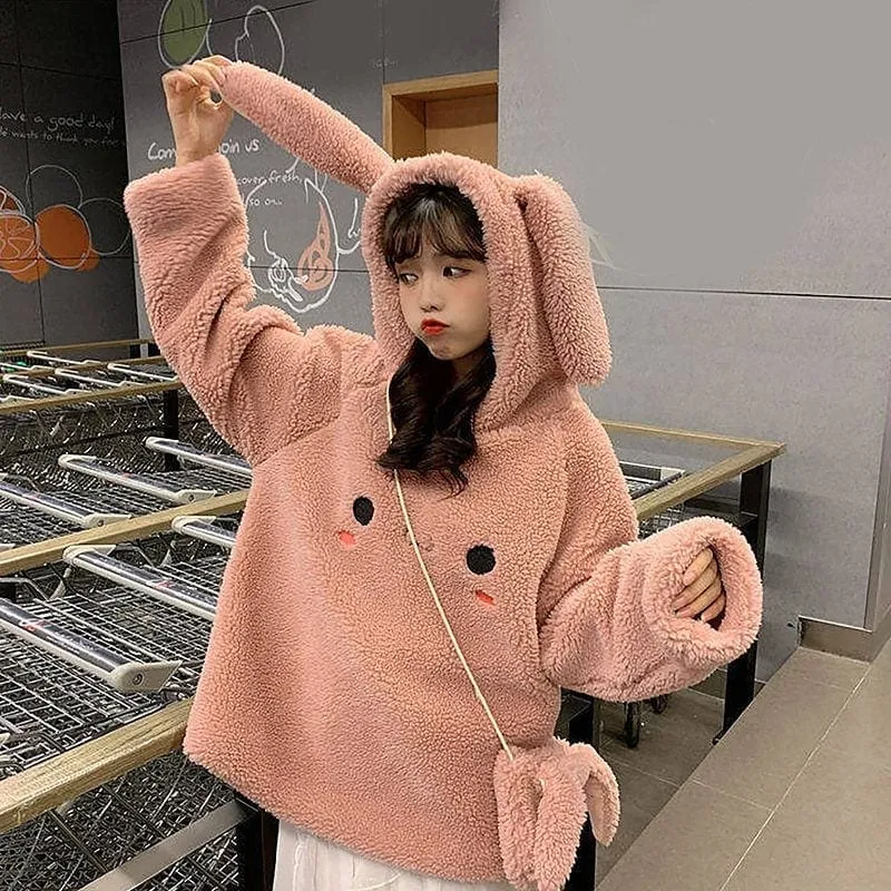 Loose Bunny Ear Hoodies Sweatshirt