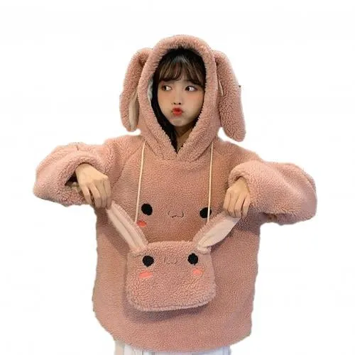 Loose Bunny Ear Hoodies Sweatshirt