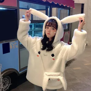Loose Bunny Ear Hoodies Sweatshirt