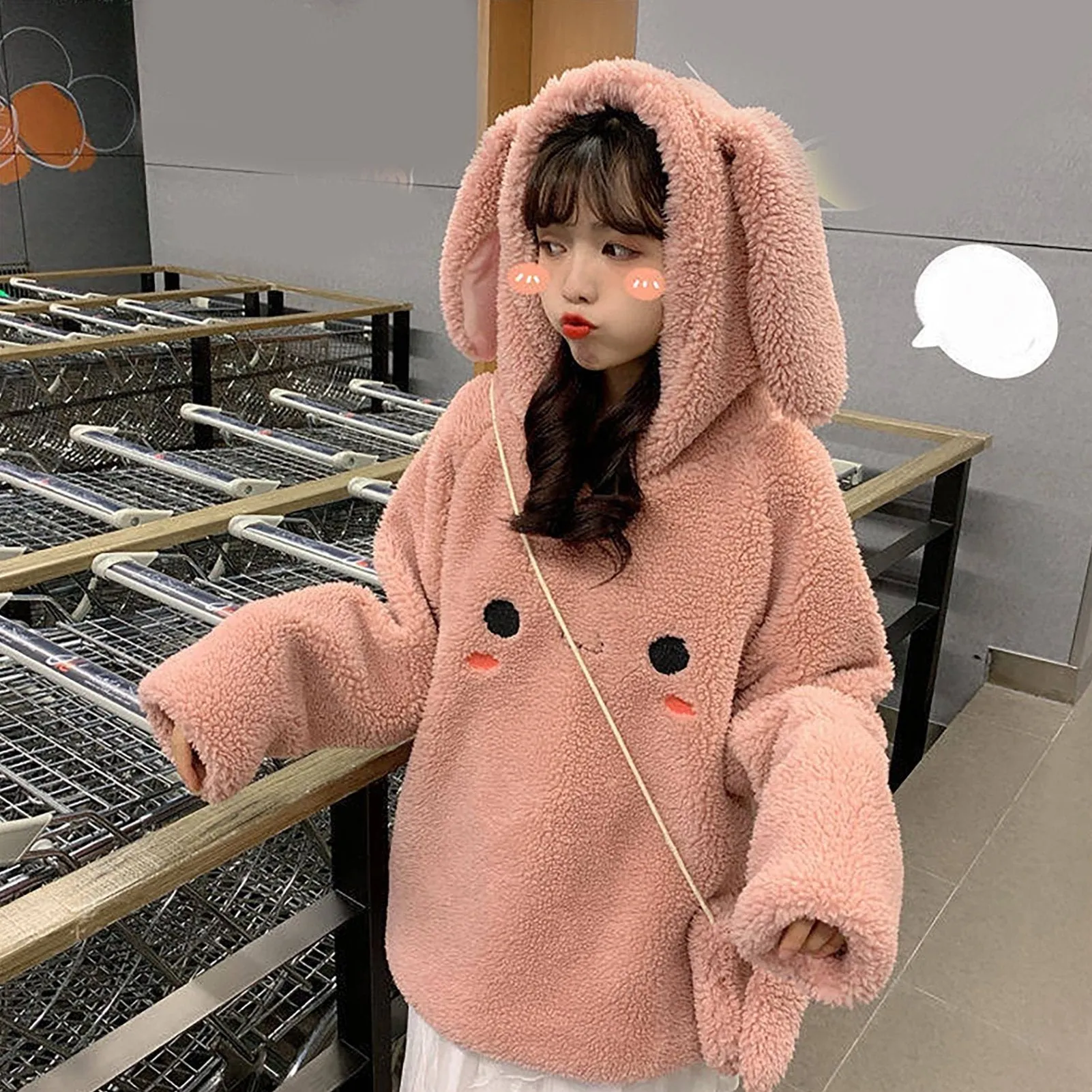 Loose Bunny Ear Hoodies Sweatshirt