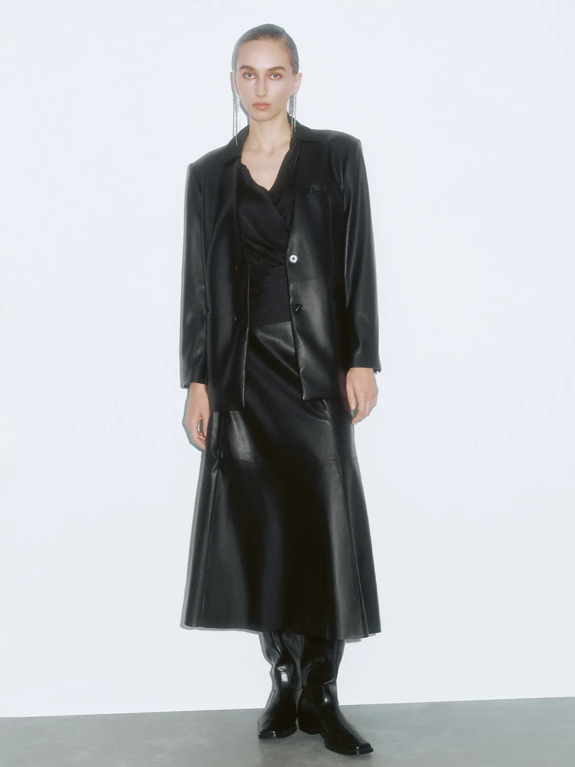 Loose Leather Blazers