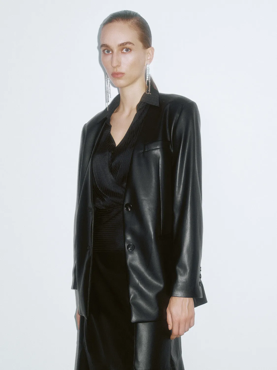 Loose Leather Blazers