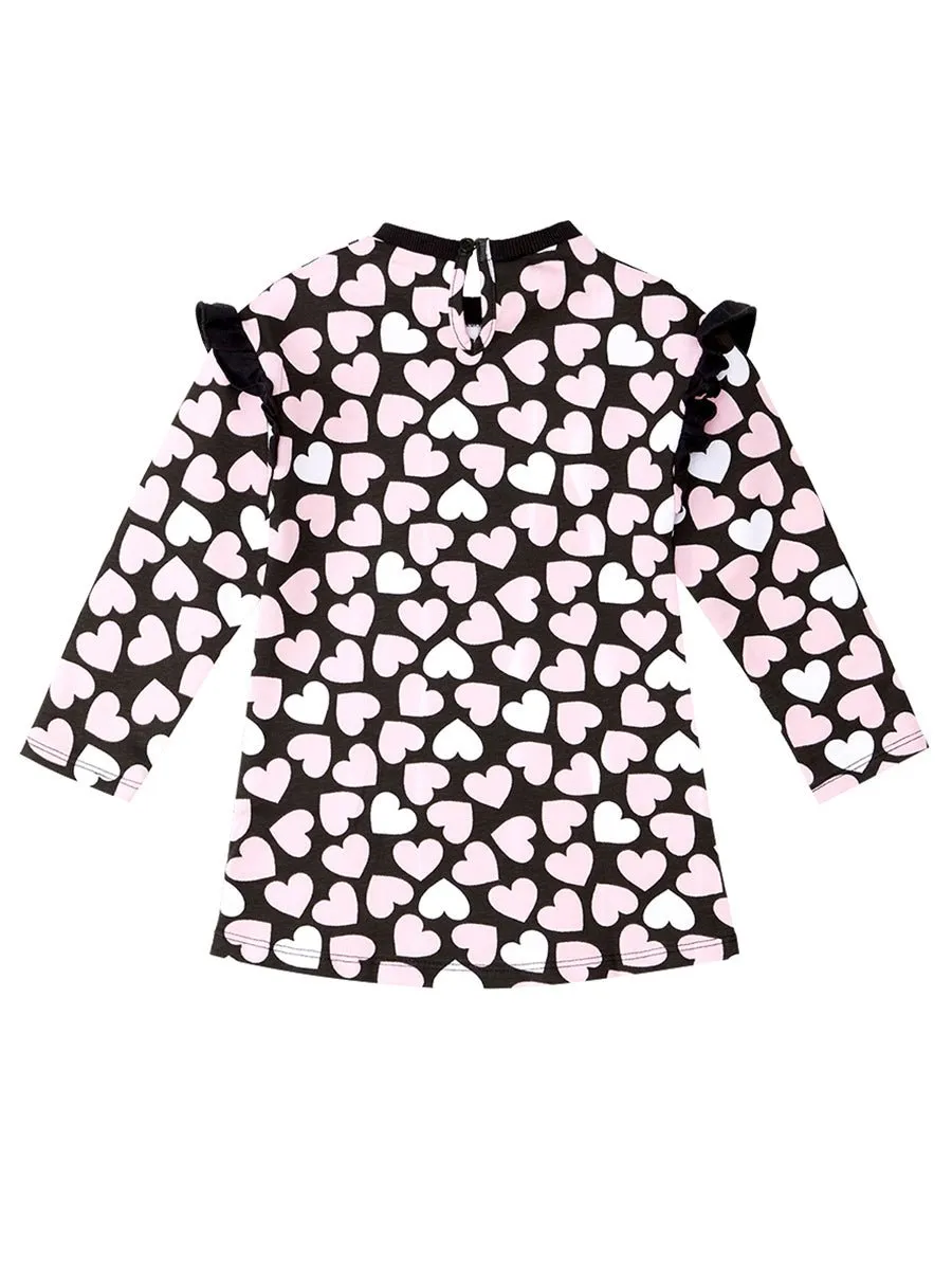 <tc>Robe fille à cœurs argentés</tc>
