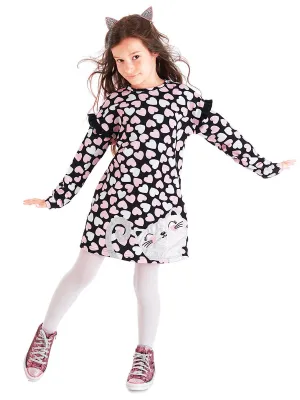 <tc>Robe fille à cœurs argentés</tc>