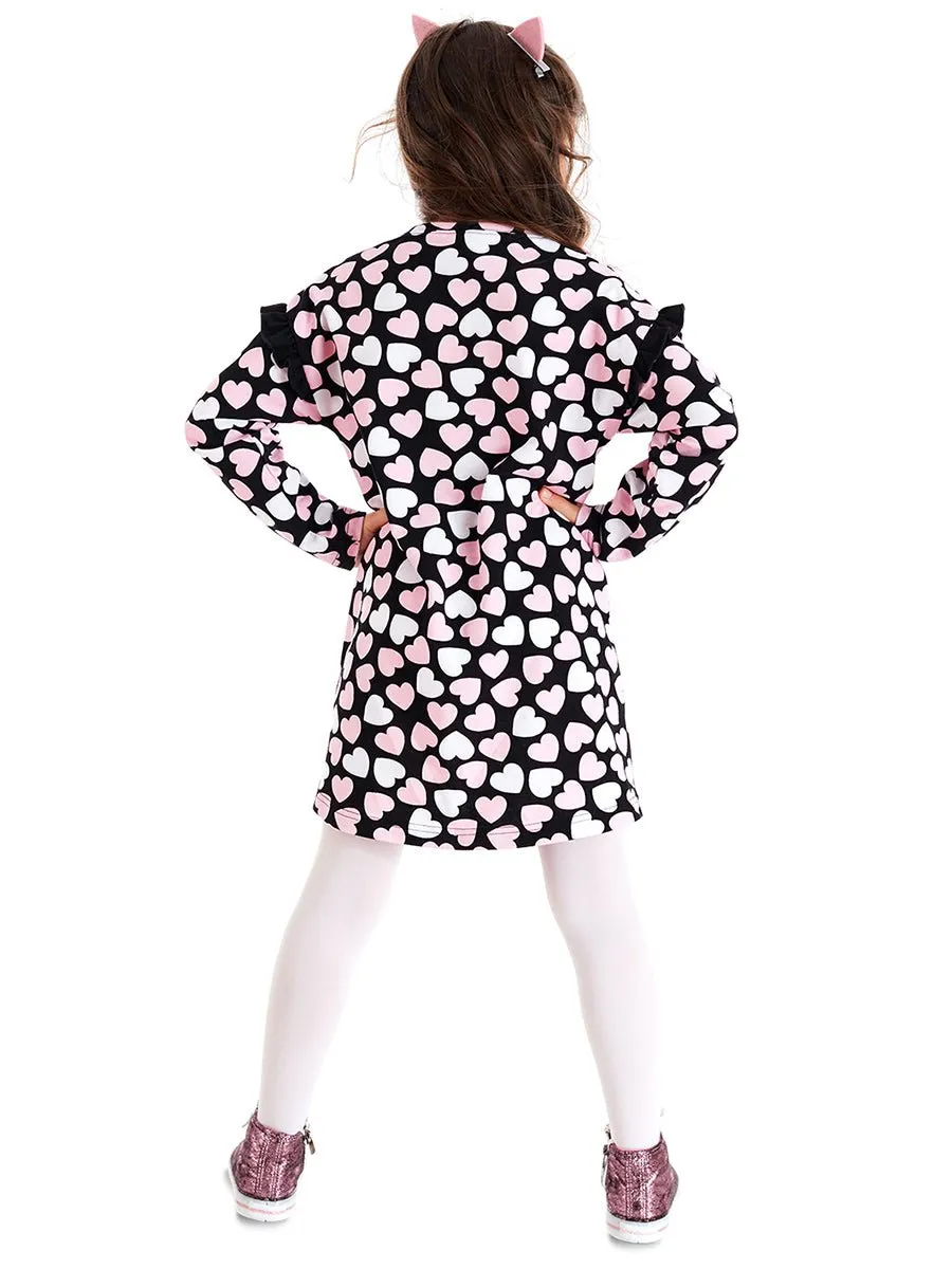 <tc>Robe fille à cœurs argentés</tc>
