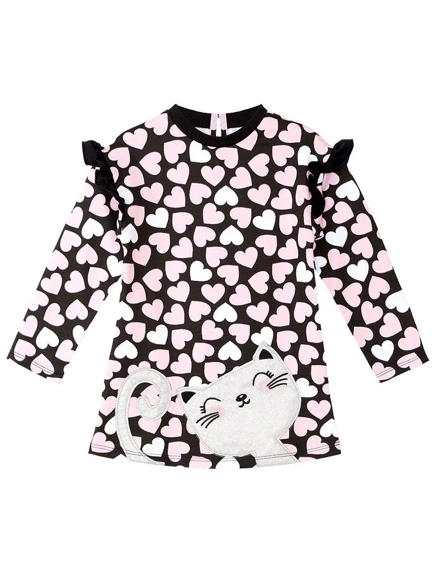<tc>Robe fille à cœurs argentés</tc>