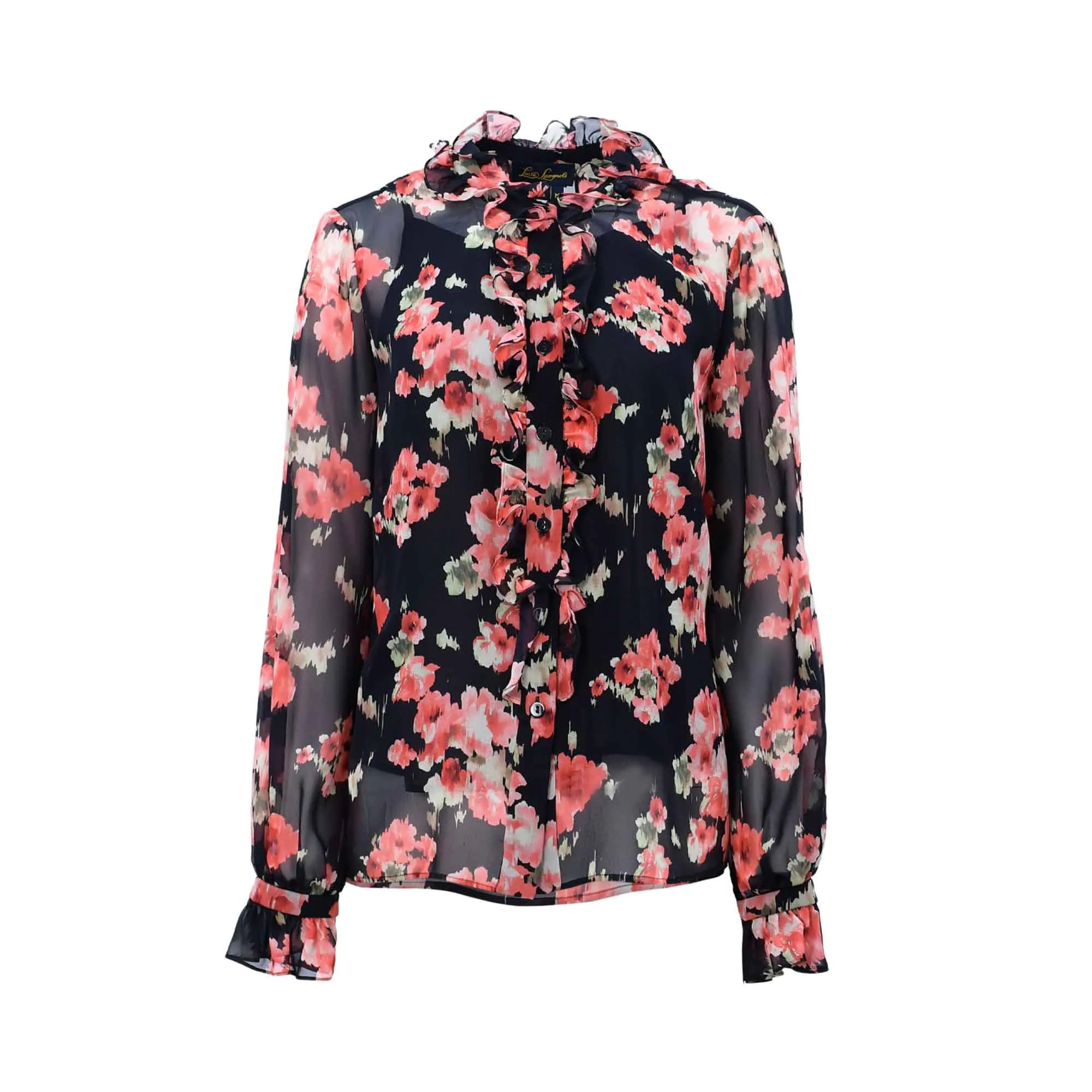 Luisa Spagnoli LAMINE Floral Print Blouse Shirt
