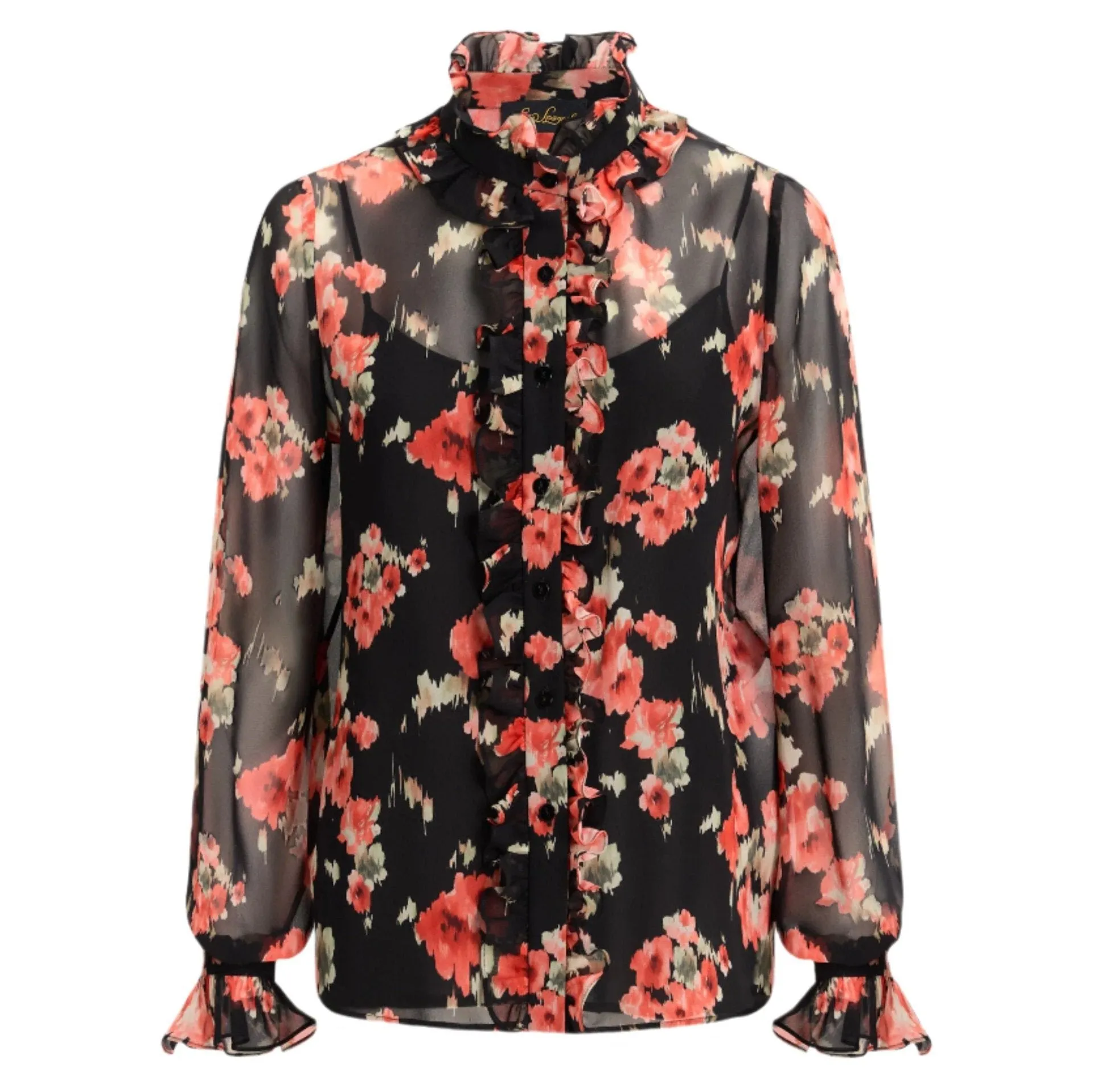 Luisa Spagnoli LAMINE Floral Print Blouse Shirt