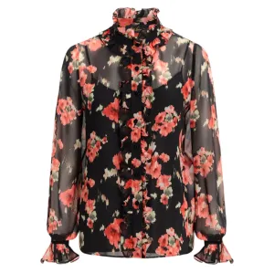 Luisa Spagnoli LAMINE Floral Print Blouse Shirt