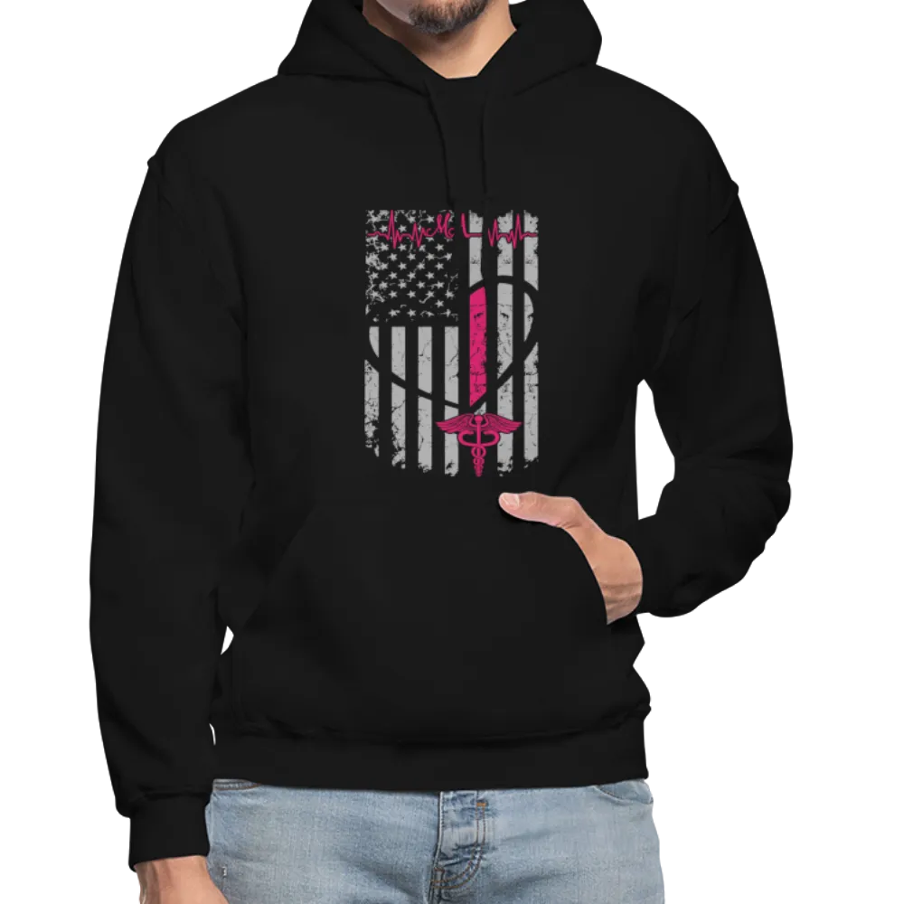 Ma Nurse Flag Front Print Gildan Heavy Blend Adult Hoodie