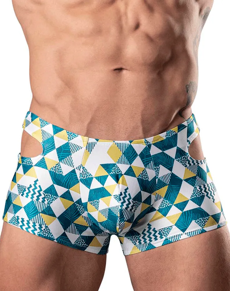 Male Power 141-292 Cut It Out Cut Out Mini Short Blue-green-white