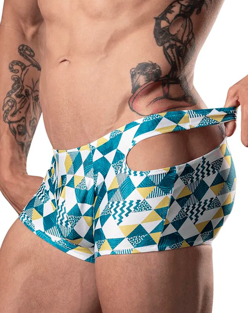 Male Power 141-292 Cut It Out Cut Out Mini Short Blue-green-white