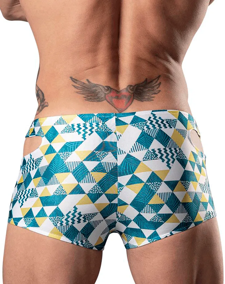 Male Power 141-292 Cut It Out Cut Out Mini Short Blue-green-white
