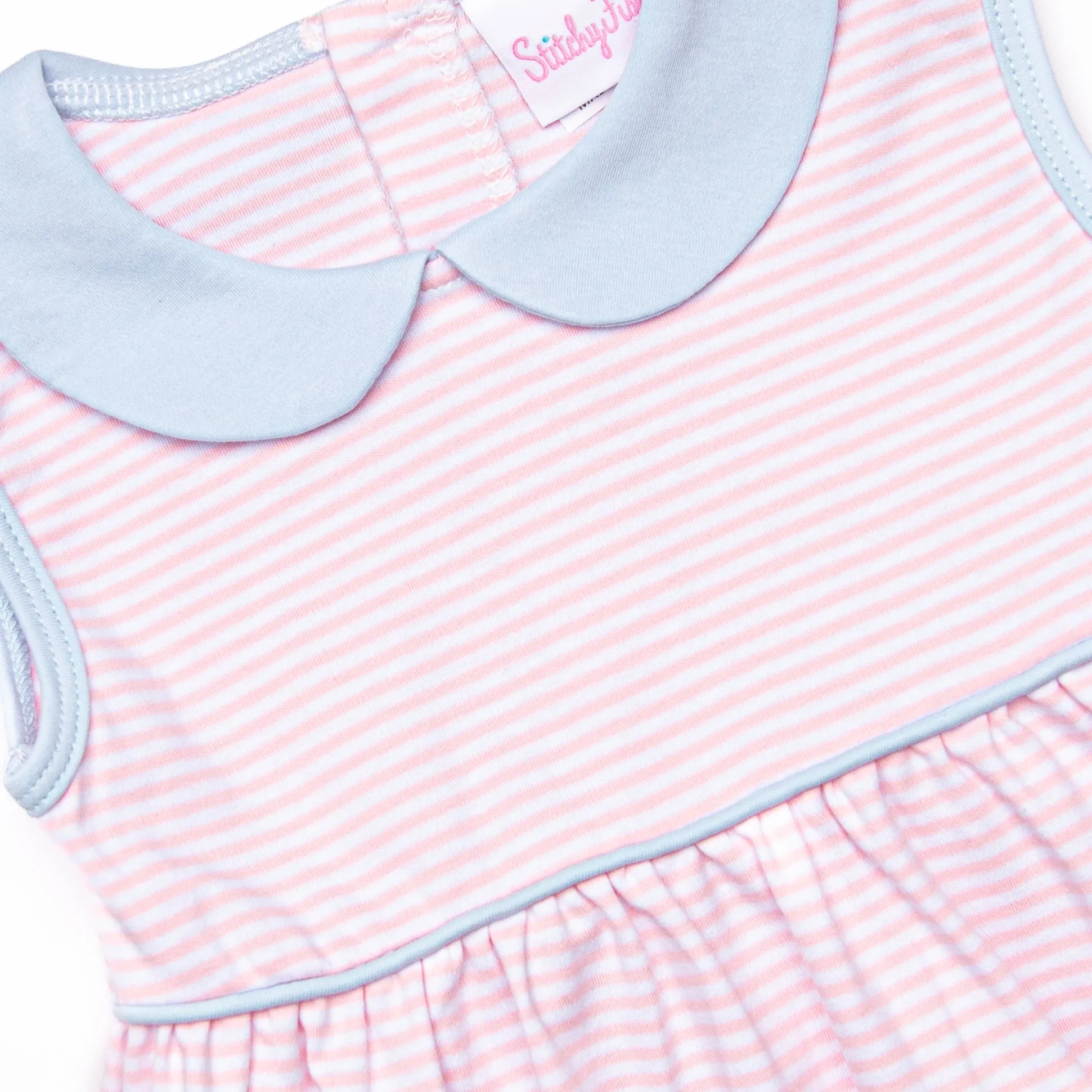 Marcella Pima Dress, Pink and Blue