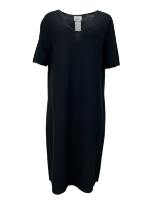 Marina Rinaldi Women's Black Galena Short Sleeve Knitted Sweater Dress NWT