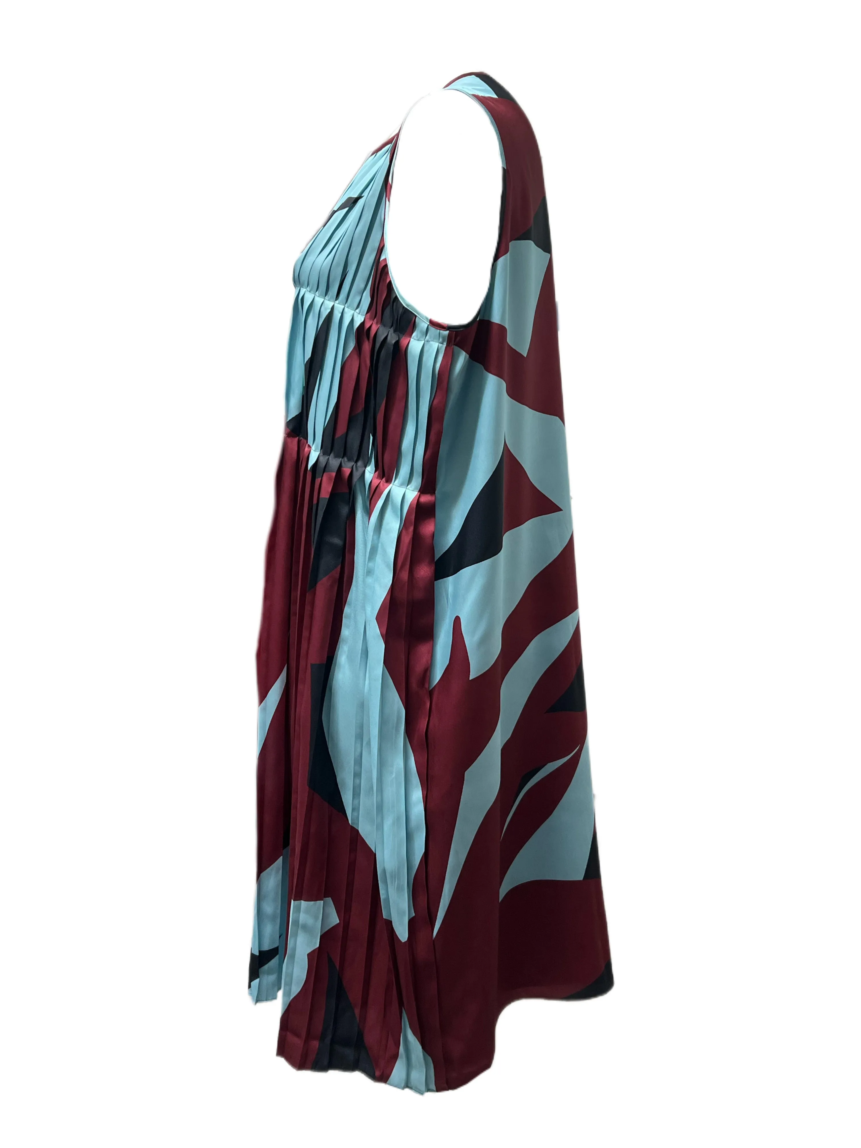 Marina Rinaldi Women's Blue Duse Pleated Dress NWT