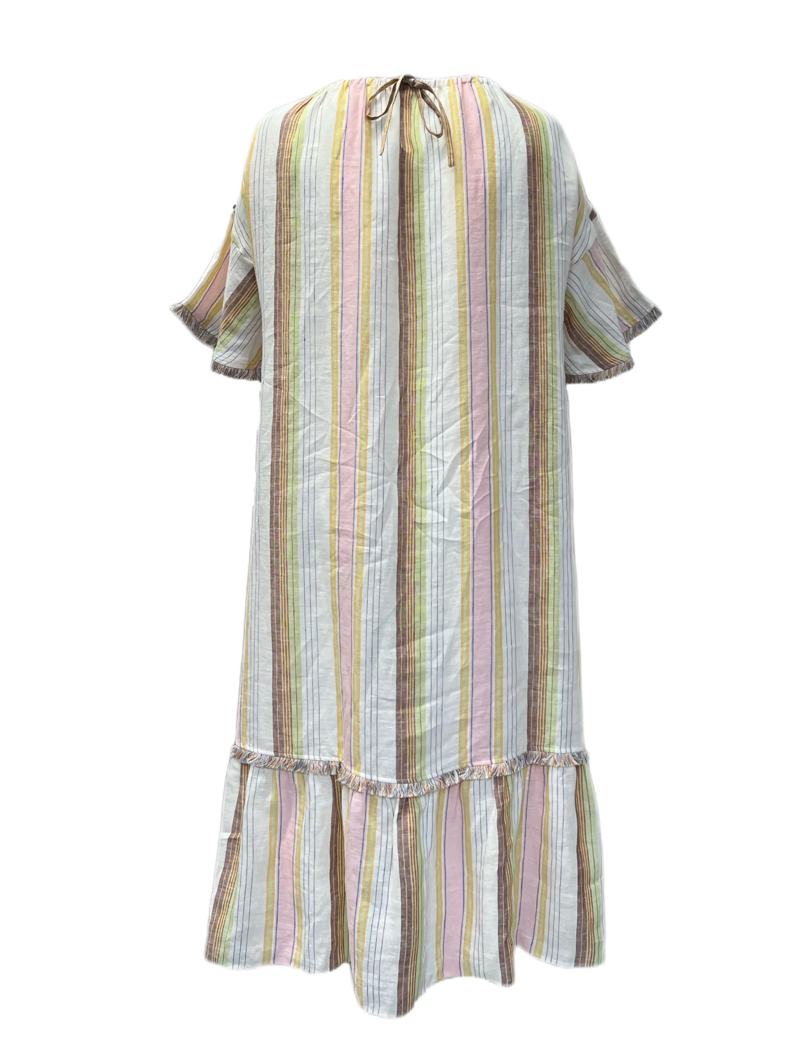Marina Rinaldi Women's Multicolor Dorare Flax Maxi Dress NWT