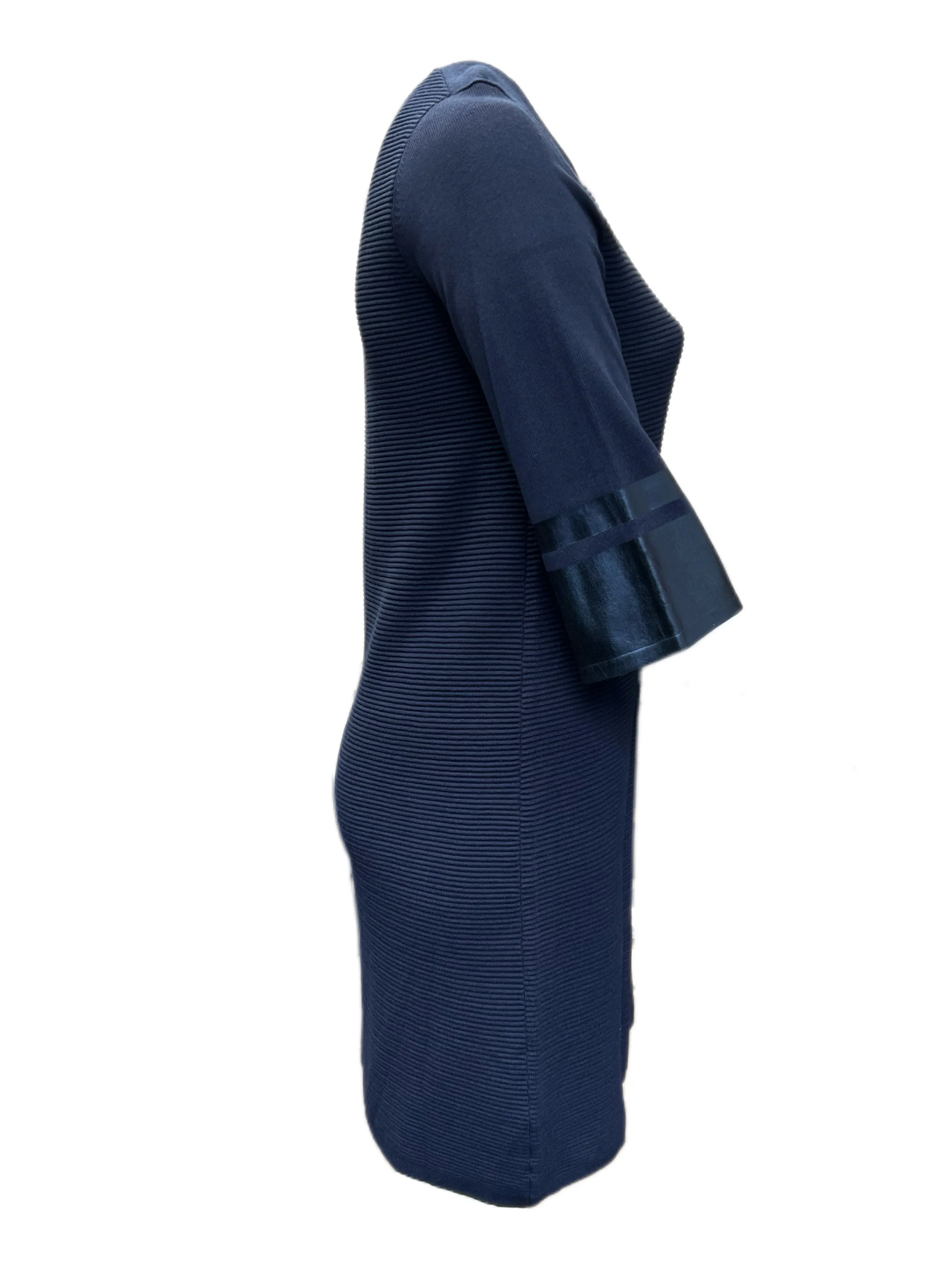 Marina Rinaldi Women's Navy Gallia Knitted Sweater Dress NWT