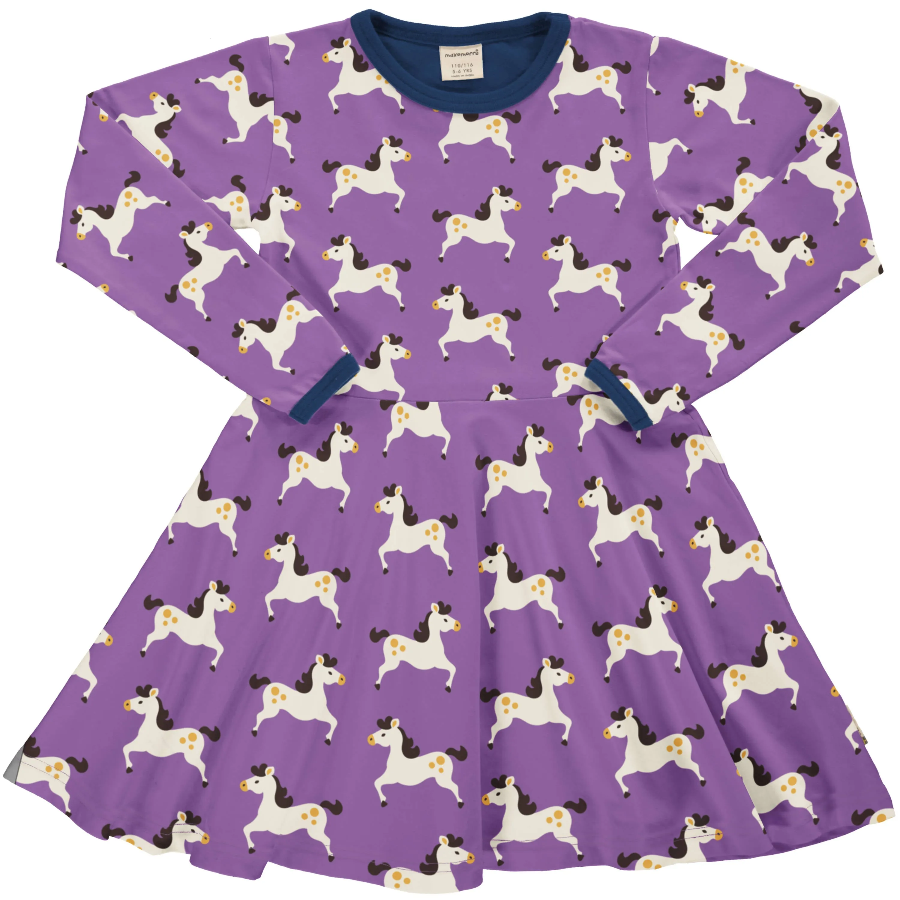 Maxomorra Horse Circle Dress Aw23purple