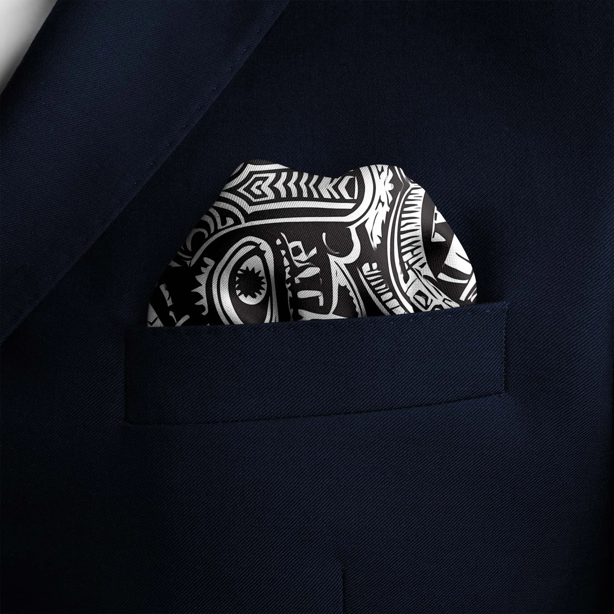 MAYAN PATTERN SILK POCKET SQUARE