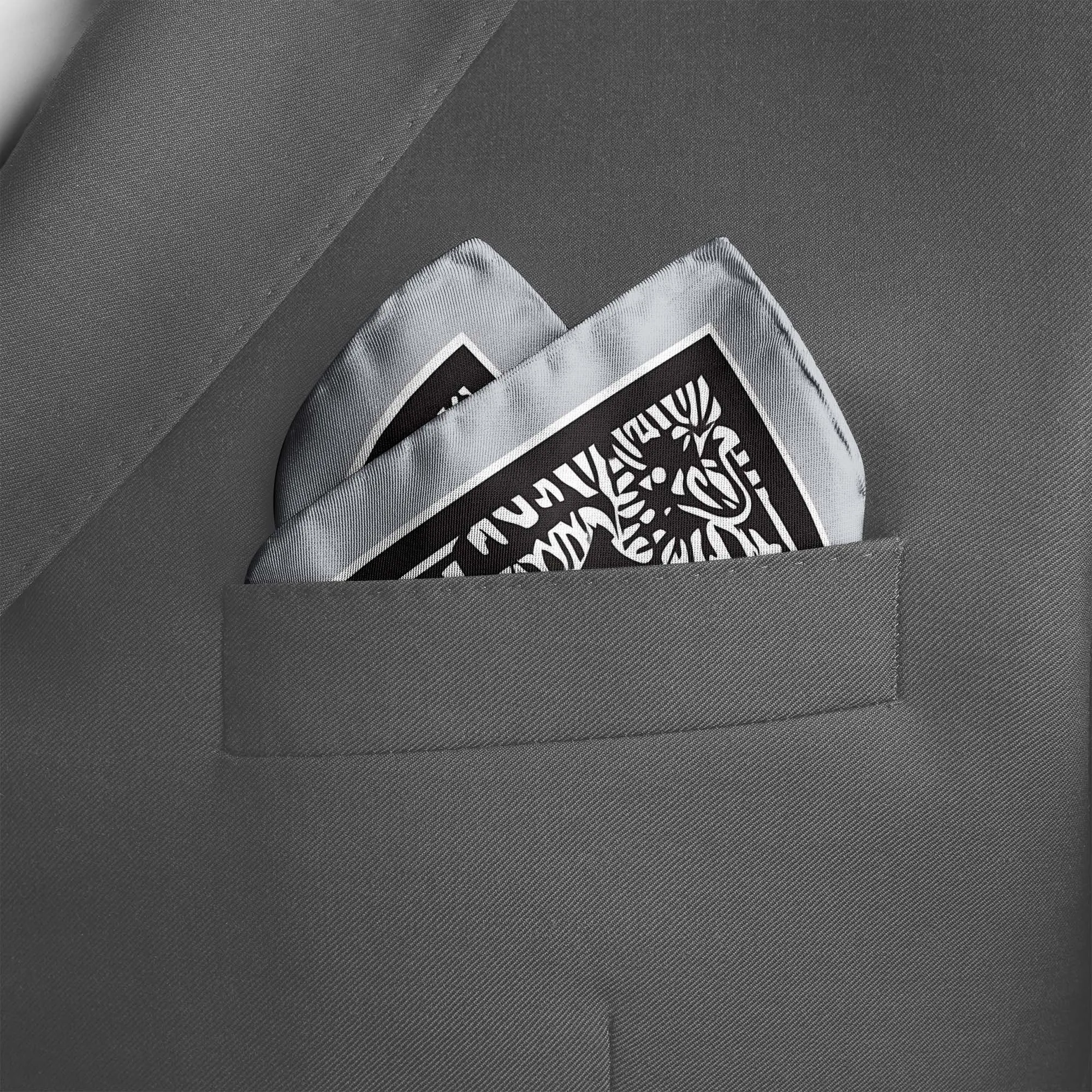MAYAN PATTERN SILK POCKET SQUARE