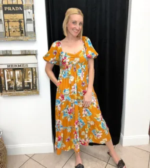 Melinda Mustard Dress