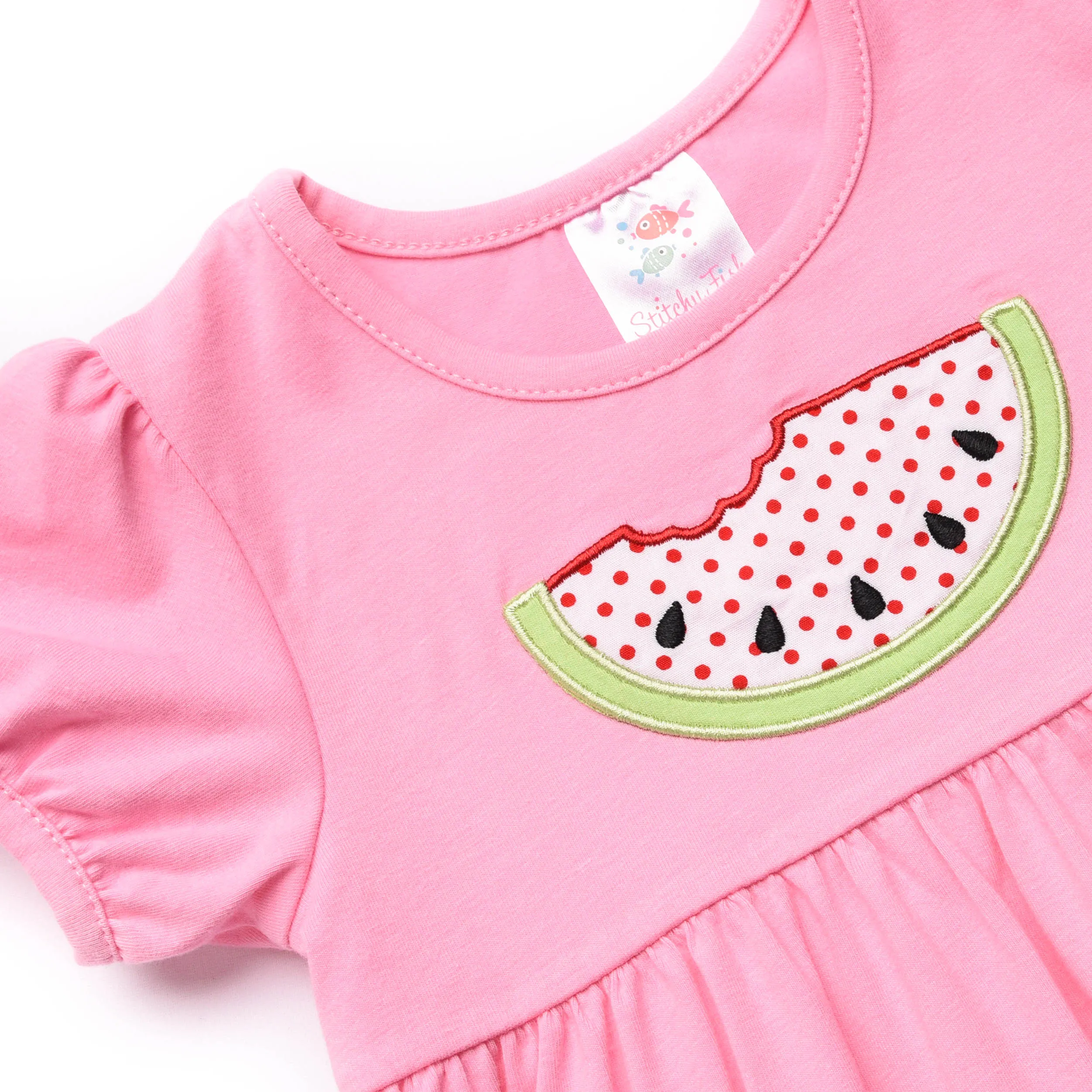 Melon Smiles Applique Dress, Pink