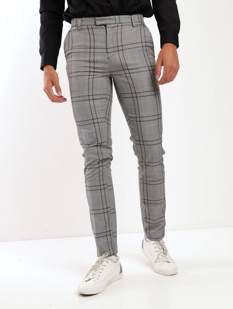 Men's Stretch Check Trouser - Black/White