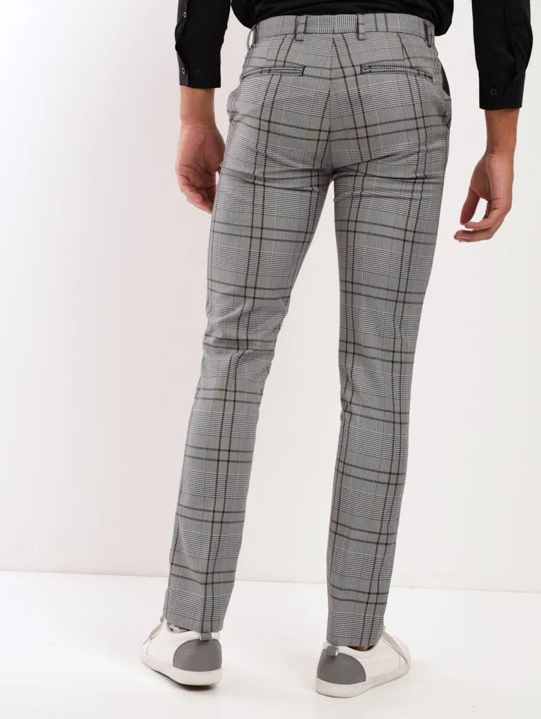 Men's Stretch Check Trouser - Black/White