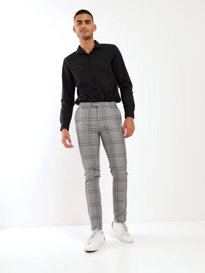 Men's Stretch Check Trouser - Black/White
