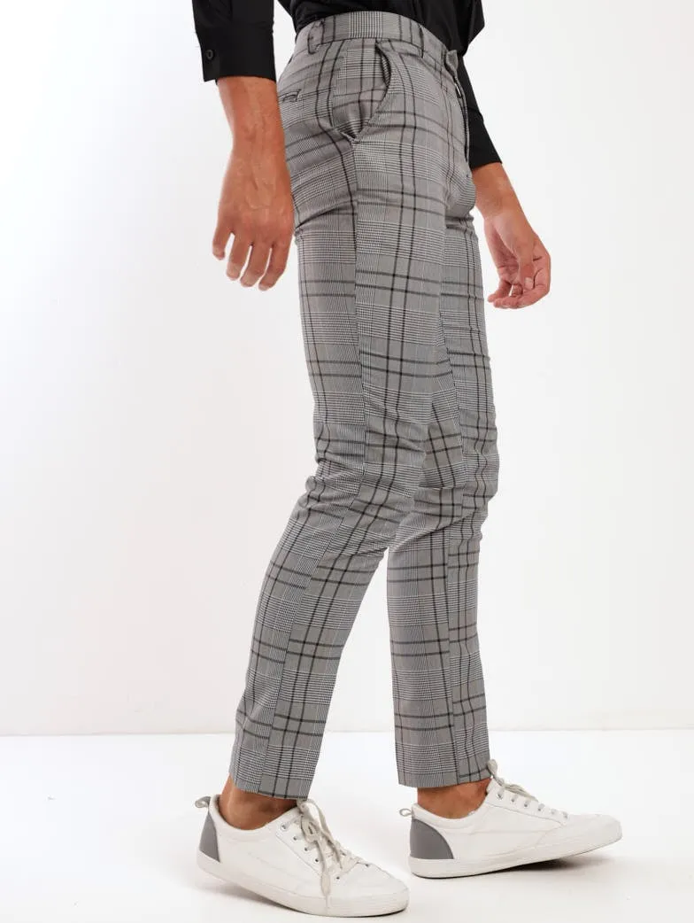 Men's Stretch Check Trouser - Black/White