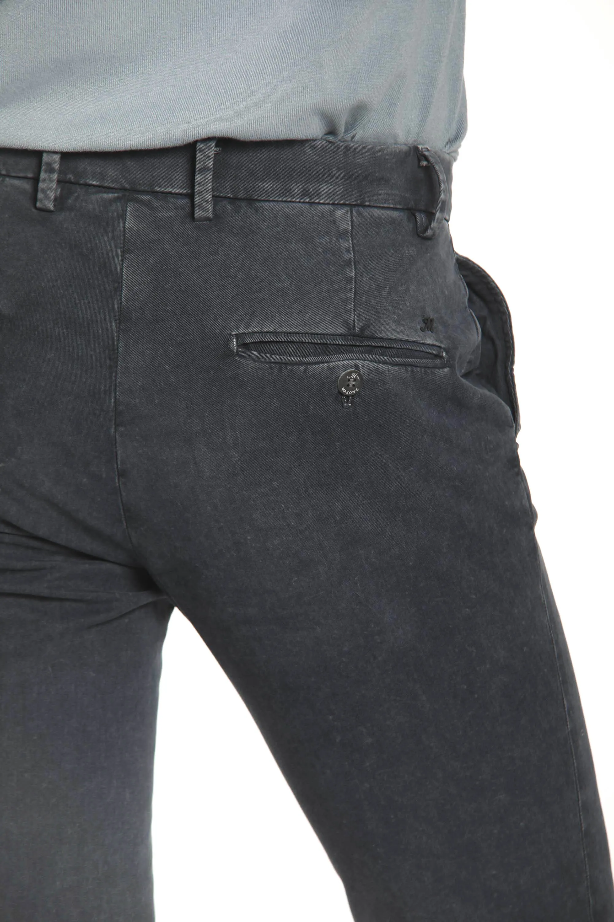 Milano Style Essential man chino pant in gabardine and modal stretch extra slim fit Special Washing 