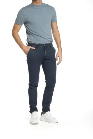 Milano Style Essential man chino pant in gabardine and modal stretch extra slim fit Special Washing 